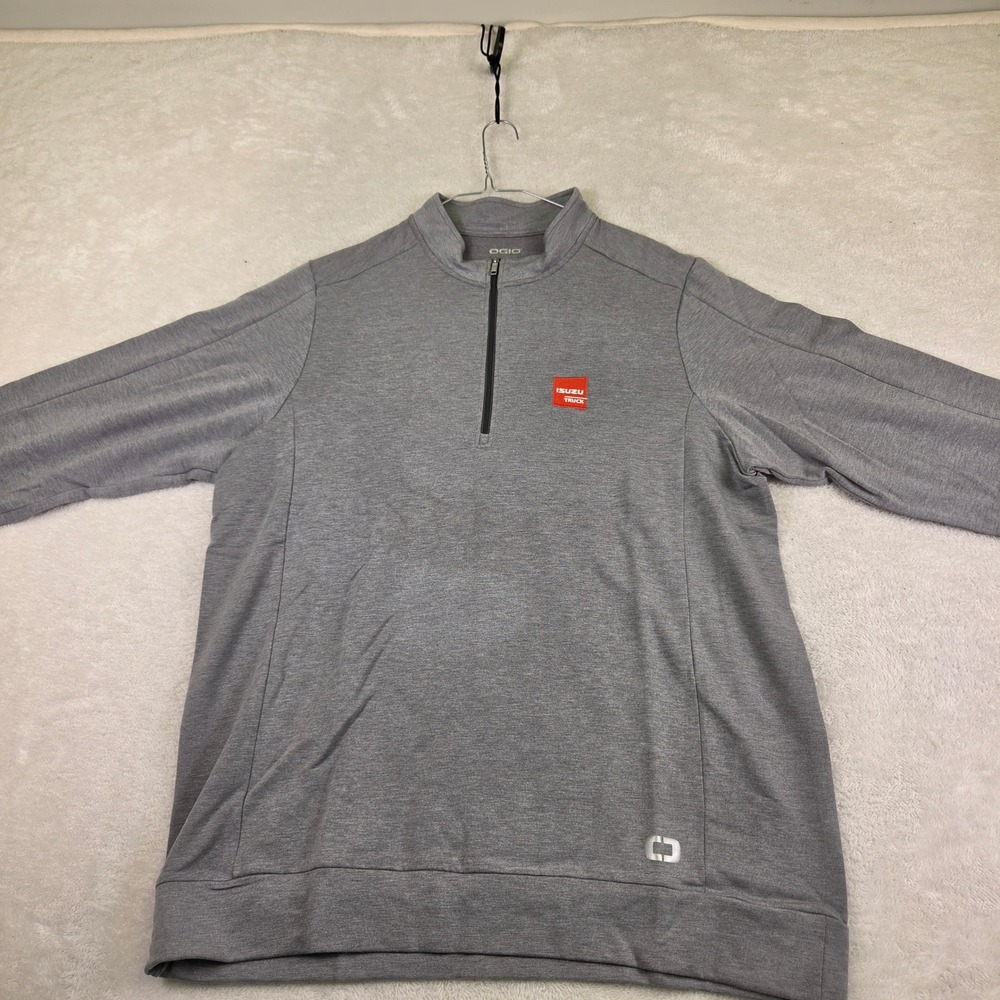 Ogio Isuzu Truck Quarter Zip Pullover Mens XXL Gray Heathered Performance Top